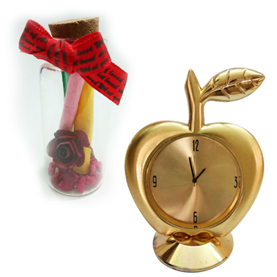 "Message Bottle code-1302 -075 + Apple Design Clock - Click here to View more details about this Product